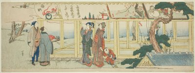 Oglądanie obrazów wotywnych autorstwa Katsushika Hokusai