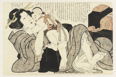 Kobieta z dzieckiem Roślina Adonis (tytuł serii) Fukujuso (tytuł serii) autorstwa Katsushika Hokusai