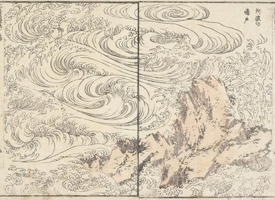 Whirlpool w Awie, 1817 autorstwa Katsushika Hokusai