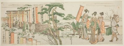 Kobiety odwiedzające świątynię Shoichii Taro Inari Daimyo autorstwa Katsushika Hokusai