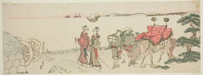 Kobiety i uczestnicy na plaży Tanakawa autorstwa Katsushika Hokusai