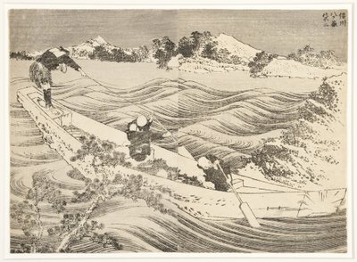 Yatsugatake w prowincji Shinano, 1834-35 (drzew) autorstwa Katsushika Hokusai