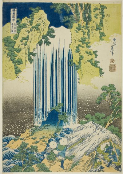 Yoro Falls in Mino Province (Mino no Yoro no taki), from the series "A Tour of Waterfalls in Various Provinces (Shokoku taki meguri)" autorstwa Katsushika Hokusai