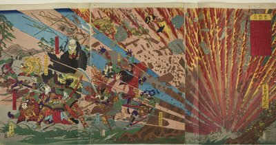 Bitwa o Nanba (Nanba senki no uchi) autorstwa Kawanabe Kyosai