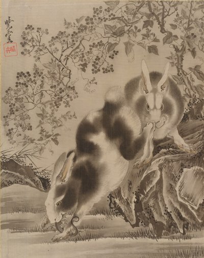 Króliki, ca. 1887. autorstwa Kawanabe Kyosai