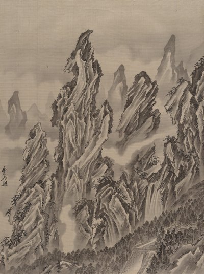 Krajobraz skalisty, ok. 1887. autorstwa Kawanabe Kyosai