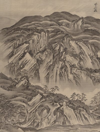Krajobraz skalisty, ok. 1887. autorstwa Kawanabe Kyosai