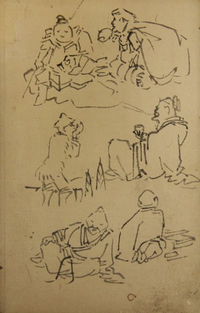 Szkice wschodnioazjatyckich postaci legendarnych, koniec XIX wieku. autorstwa Kawanabe Kyosai