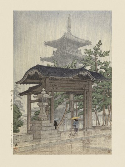 Świątynia Zensetsu w Sanshu (1937) autorstwa Kawase Hasui