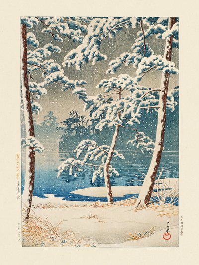 Senzokuike (Staw Senzoku) (1928) autorstwa Kawase Hasui