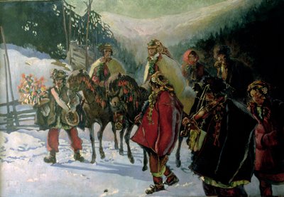 Ślub huculski, 1909 autorstwa Kazimierz Sichulski