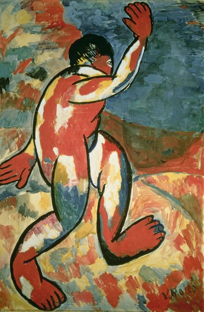 Kąpiący się, 1911 (gwasz na papierze) autorstwa Kazimir Severinovich Malevich