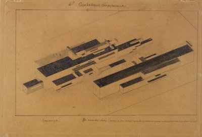 Budynki nowoczesne, 1923-1924 autorstwa Kazimir Severinovich Malevich