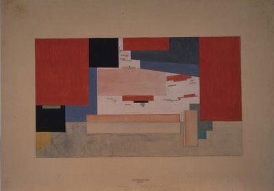 Suprematyzm. Szkic do teatralnej kurtyny autorstwa Kazimir Severinovich Malevich