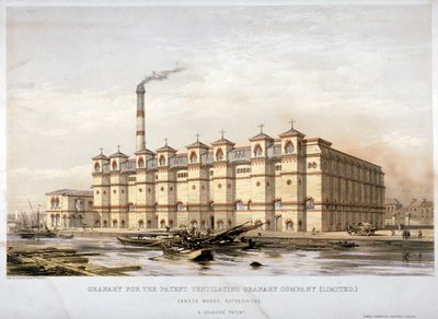 Spichlerz na Canada Wharf, Rotherhithe, Londyn, c1860 autorstwa Kell Brothers