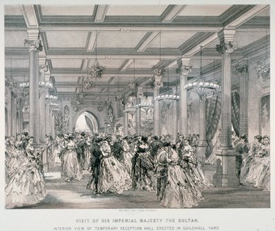 Przyjęcie dla sułtana Turcji, Guildhall, City of London, 1867 autorstwa Kell Brothers