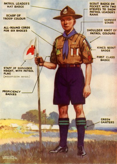 „Mundur harcerski i odznaki”, 1944. autorstwa Kenneth Brookes