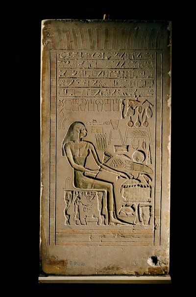 Wapienna stela Lady Senetities, Muzeum Egipskie, Kair, 2002 r. (zdjęcie) autorstwa Kenneth Garrett