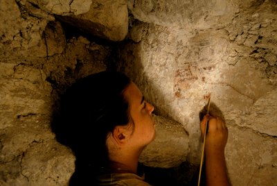 Wojownik z Teotihuacan, mural, Sufricaya, Holmul, Gwatemala, Majowie, Francisco Estradabelli, 2008 (zdjęcie) autorstwa Kenneth Garrett