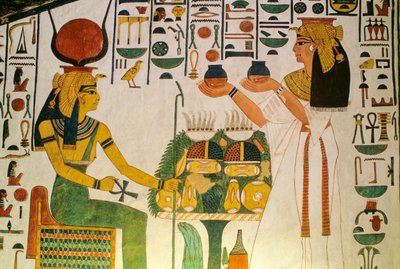 Grobowiec Nefertari; Nefertari oferuje wino grupie dietetyków; Egipt, Dolina... autorstwa Kenneth Garrett