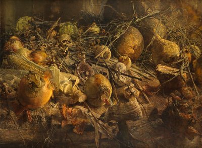 Martwa natura z cebulą (olej na płótnie) autorstwa Kenneth Newton