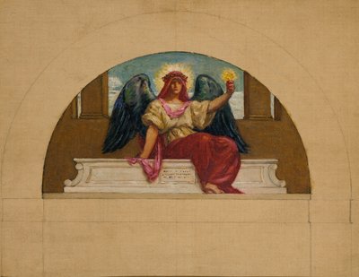 Szkic do muralu w Oberlin College "Duch ofiarnej miłości" autorstwa Kenyon Cox