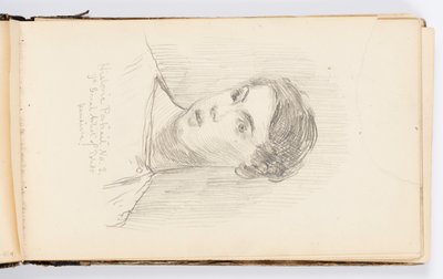 Strona ze szkicownika: Portret historyczny nr 3 (Autoportret) autorstwa Kenyon Cox