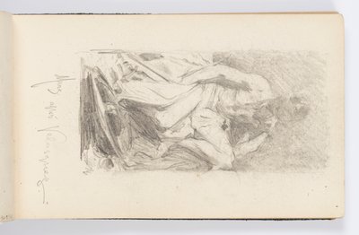 Strona ze szkicownika: Mars odpoczywa, po Velázquez autorstwa Kenyon Cox