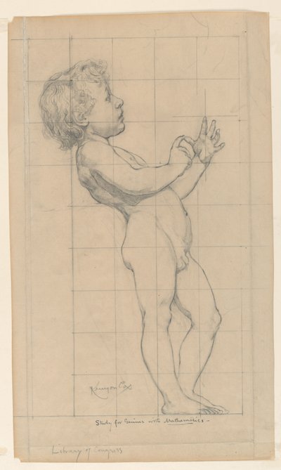 Studium dla „Matematyki”, „Nauki”, Library of Congress, Washington D.C. autorstwa Kenyon Cox