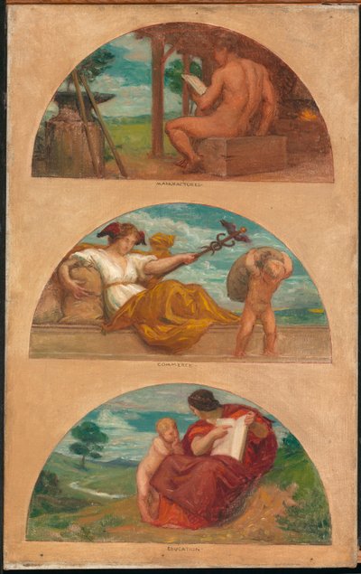 Postęp cywilizacji: kuźnia, handel i edukacja..., 1905-1906. autorstwa Kenyon Cox