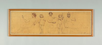 The Statute Law, Study for Right Panel of „The Reign of Law”, Fryz dla Sądu Apelacyjnego, Nowy Jork autorstwa Kenyon Cox