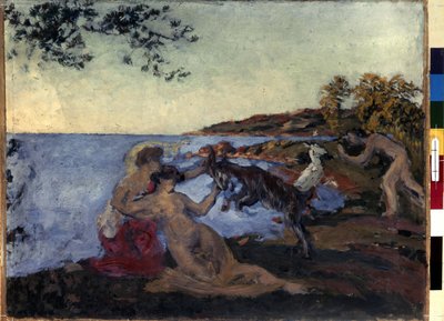 Wzór mitologiczny. Obraz Ker Xaviera Roussela (1867-1944), ok. 1903 r. Olej na tekturze. Nabis. Rozmiar: 47x62 cm. Ermitaż, Sankt Petersburg (Sankt-Petersburg) autorstwa Ker Xavier Roussel