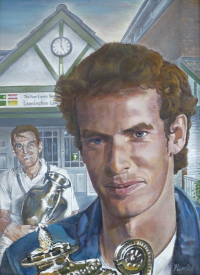 Mistrzowie Wimbledonu mężczyzn odwiedzają klub tenisowy i squashowy w Leamington Lawn (obraz) autorstwa Kevin Parrish