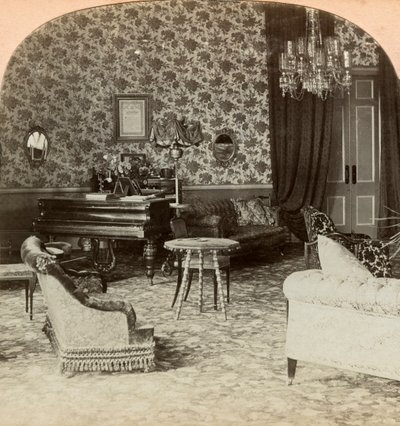 Salon Prezydencji, siedziba Lorda Robertsa, Bloemfontein, Republika Południowej Afryki, 1900. autorstwa Keystone View Company
