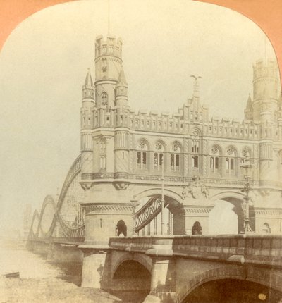 Most Kaisera, Hamburg, Niemcy, 1896. autorstwa Keystone View Company