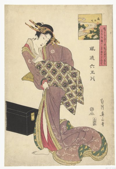 Dehagi Tamarier Hagi Tamagawa Deegante zes Tamariellen Przepływ Tamagawy autorstwa Kikugawa Eizan