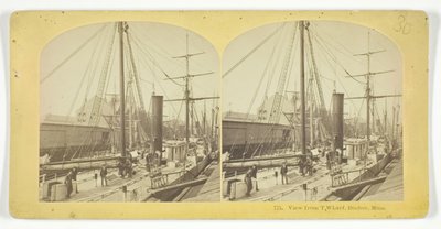 Widok z T Wharf, Boston, Mass, 185575. Twórcy: Kilburn Brothers, BW Kilburn. autorstwa Kilburn Brothers, BW Kilburn