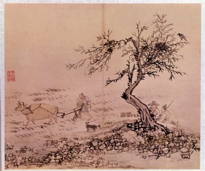 Art coreen: scena z orką. Ryciny Kim Hong-do (Kim Hong Do) lub Danwon (1745-ok. 1806) autorstwa Kim Hong Do