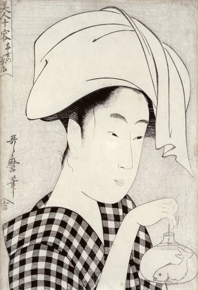 Herbaciarnia w Ryogoku, z cyklu „Bijin juyo” (Dziesięć figurek kobiecych) ok. 1797 r. (drewnodruk) autorstwa Kitagawa Utamaro