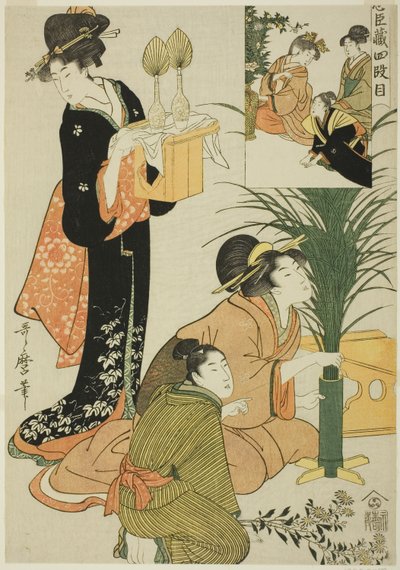 Akt IV, ze Skarbca Lojalnych Powierników autorstwa Kitagawa Utamaro