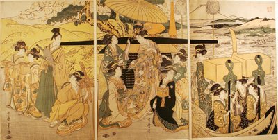 Na przystani promowej autorstwa Kitagawa Utamaro