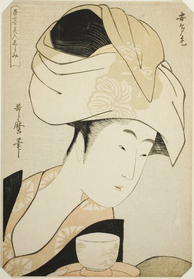 Atage, z cyklu „Wybór piękności Wschodu (Azuma bijin erami)” autorstwa Kitagawa Utamaro