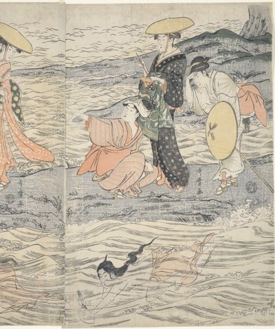 Awabi Shell Divers w Enoshima autorstwa Kitagawa Utamaro