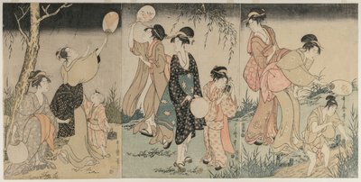 Łapanie świetlików autorstwa Kitagawa Utamaro