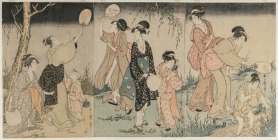 łapanie świetlików 1796-1797. autorstwa Kitagawa Utamaro