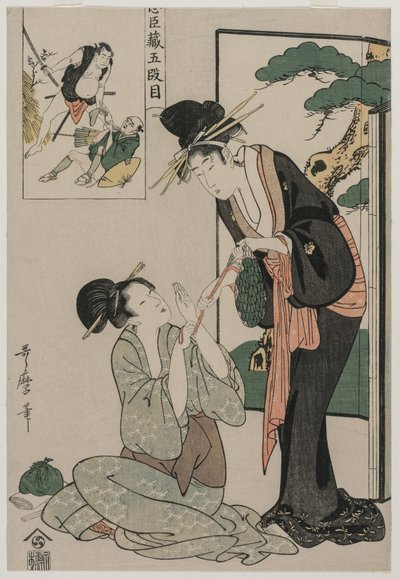 Chushingura: Akt V Magazynu Lojalności autorstwa Kitagawa Utamaro