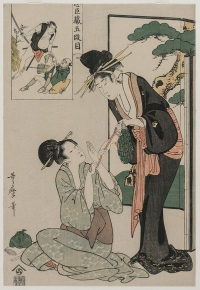 Chushingura: Akt V Magazynu Lojalności, koniec lat 1790. autorstwa Kitagawa Utamaro