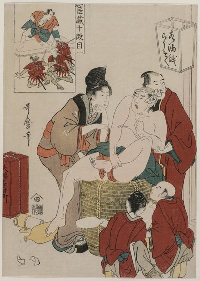 Chushingura: Akt X Magazynu Lojalności autorstwa Kitagawa Utamaro