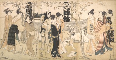 Smak meguri Shrine Smak meguri Shinto scale, 1799. autorstwa Kitagawa Utamaro