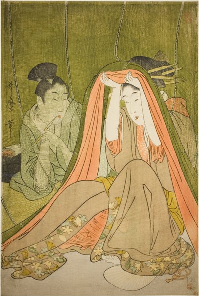 Wychodząc z moskitiery autorstwa Kitagawa Utamaro